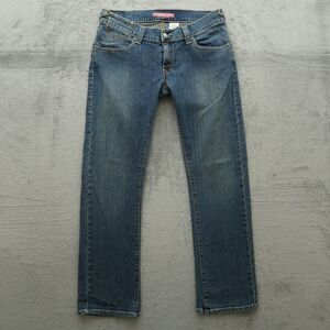 Levi's 504 Jeans Junior's Size 11 Blue Low-Rise Slouch Straight Denim 32" Inseam